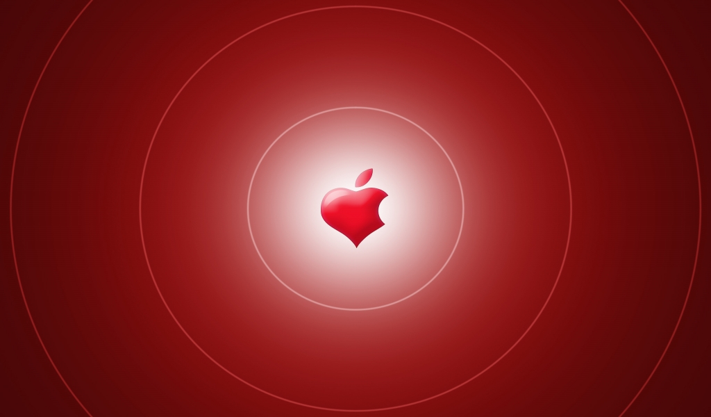 Apple Heart for 1024 x 600 widescreen resolution