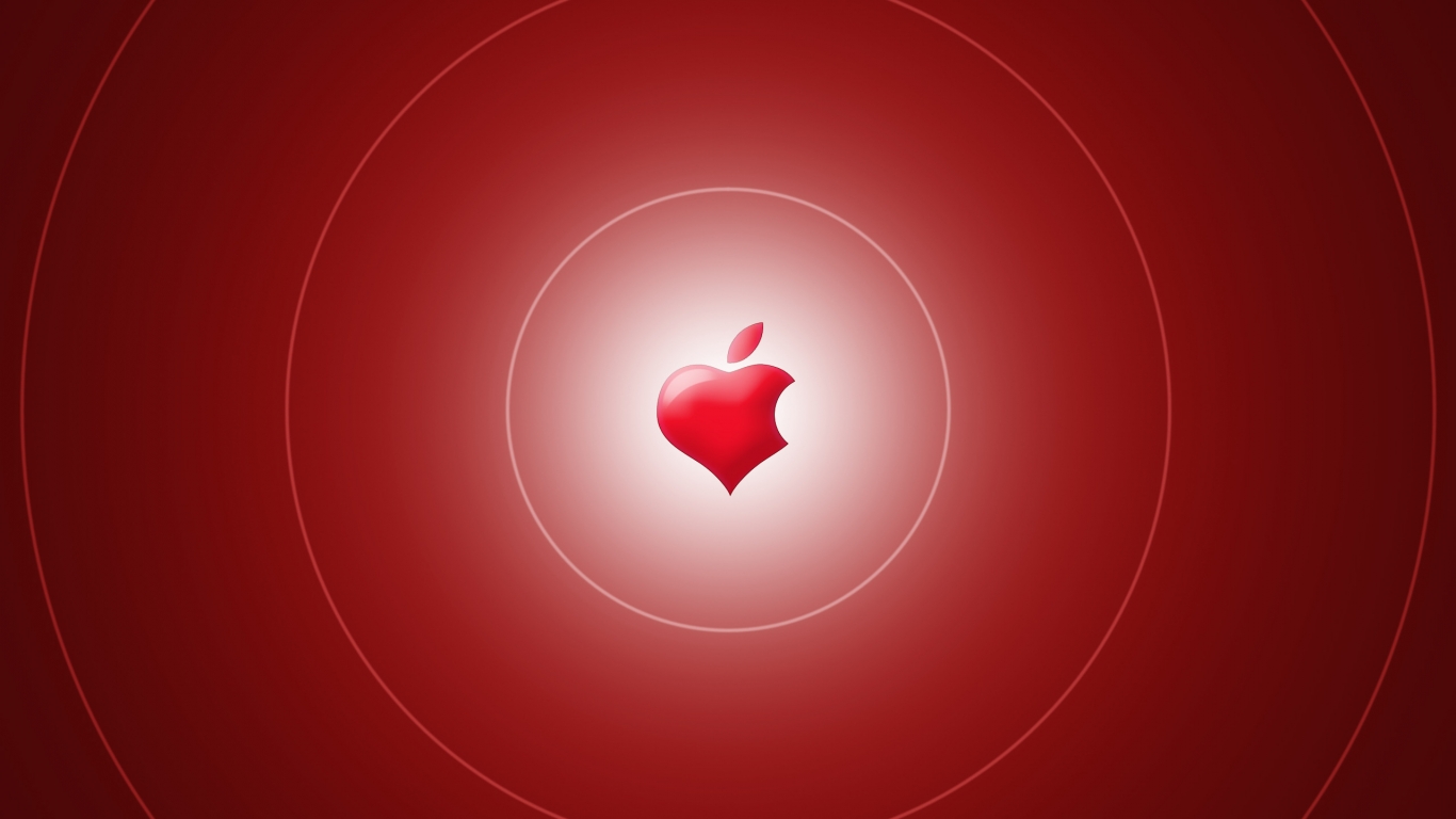 Apple Heart for 1366 x 768 HDTV resolution