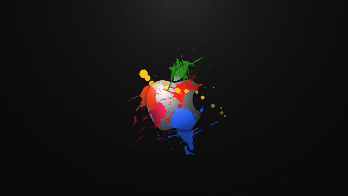 Apple in Colours for 1366 x 768 HDTV resolution