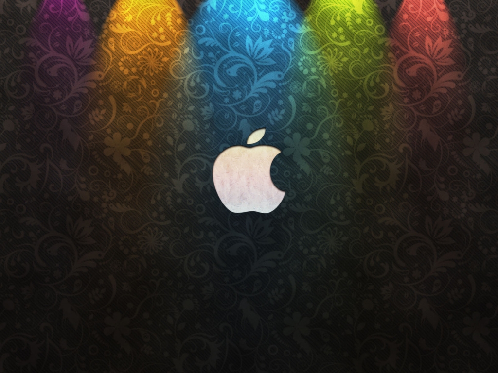 Apple Logo and Flower Background for 1024 x 768 resolution
