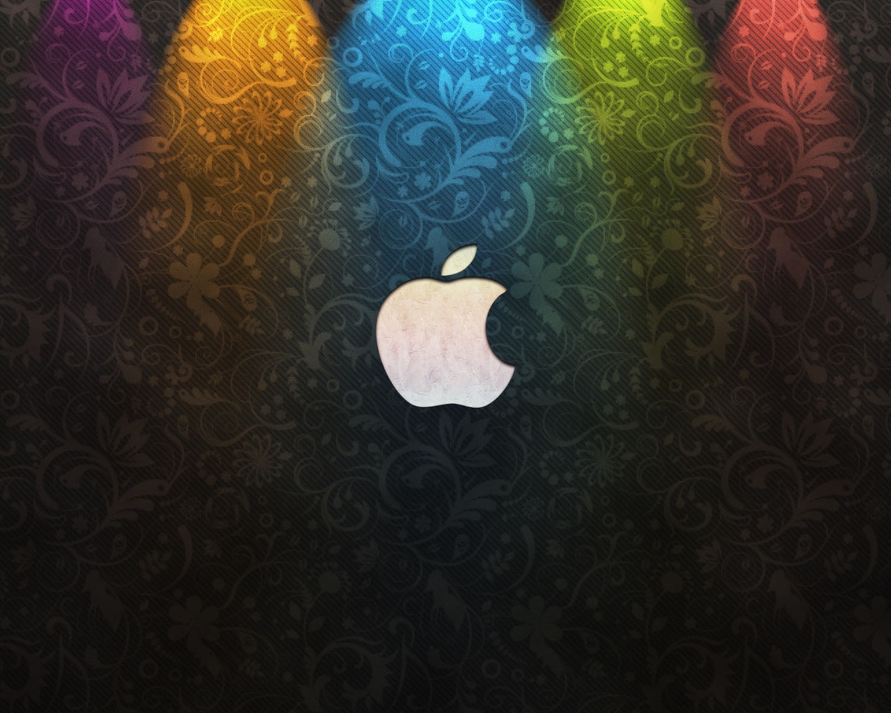 Apple Logo and Flower Background for 1280 x 1024 resolution