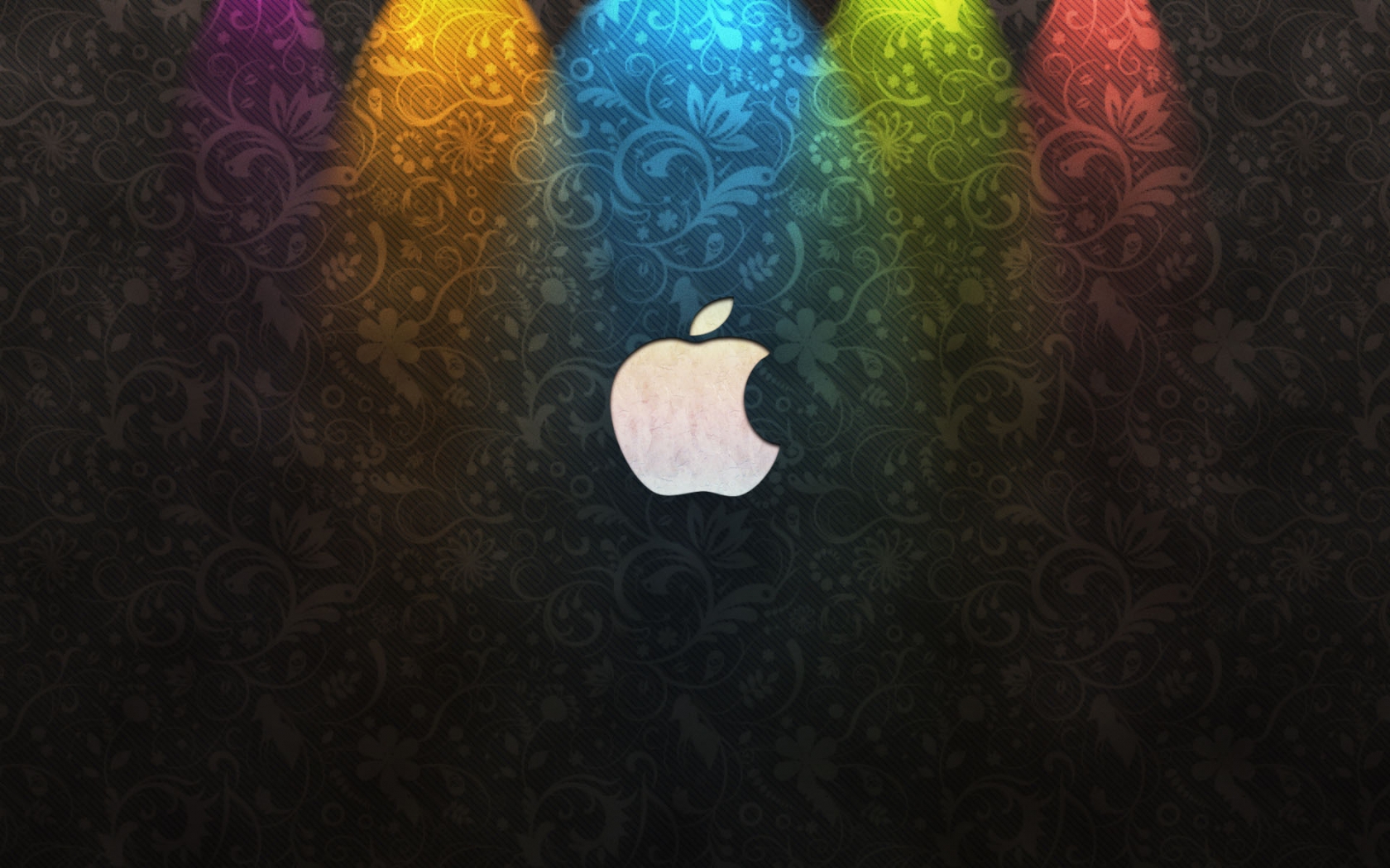 Apple Logo and Flower Background for 1680 x 1050 widescreen resolution