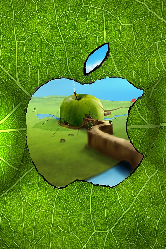 Apple Logo Window for 640 x 960 iPhone 4 resolution