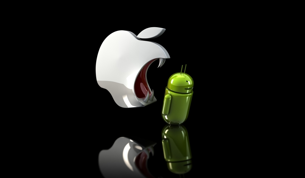 Apple Ready To Eat Android for 1024 x 600 widescreen resolution