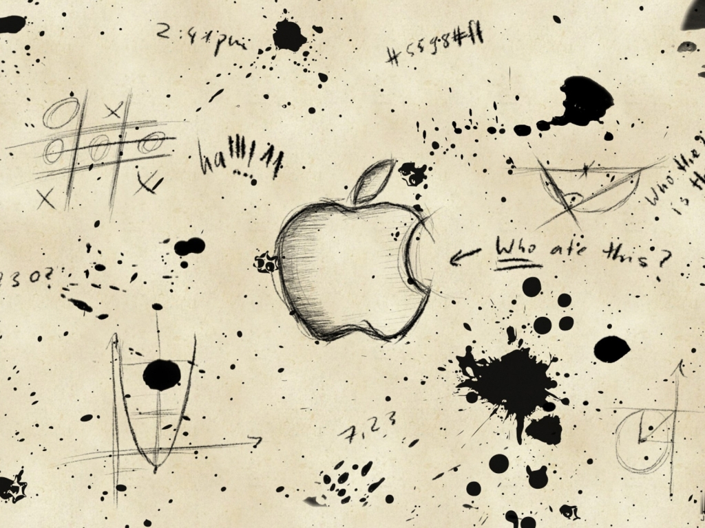 Apple Sketch for 1024 x 768 resolution