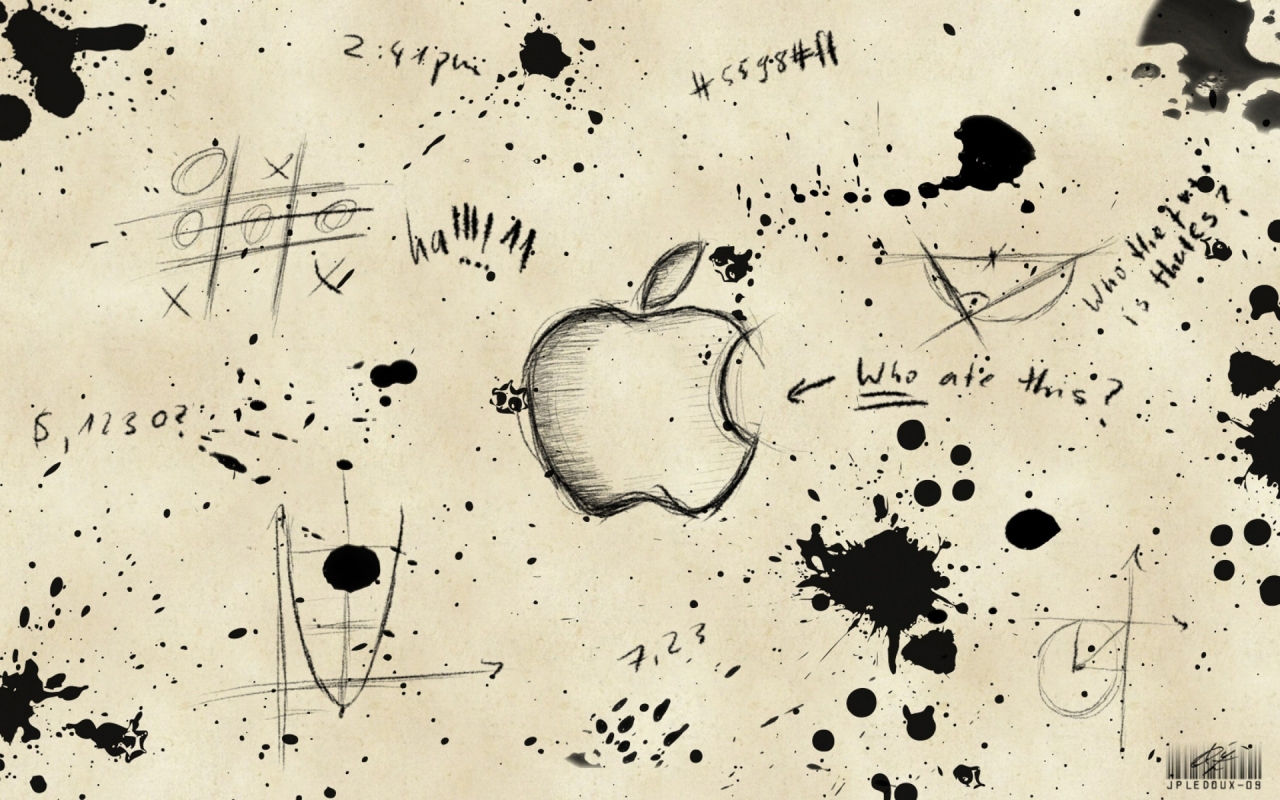 Apple Sketch for 1280 x 800 widescreen resolution