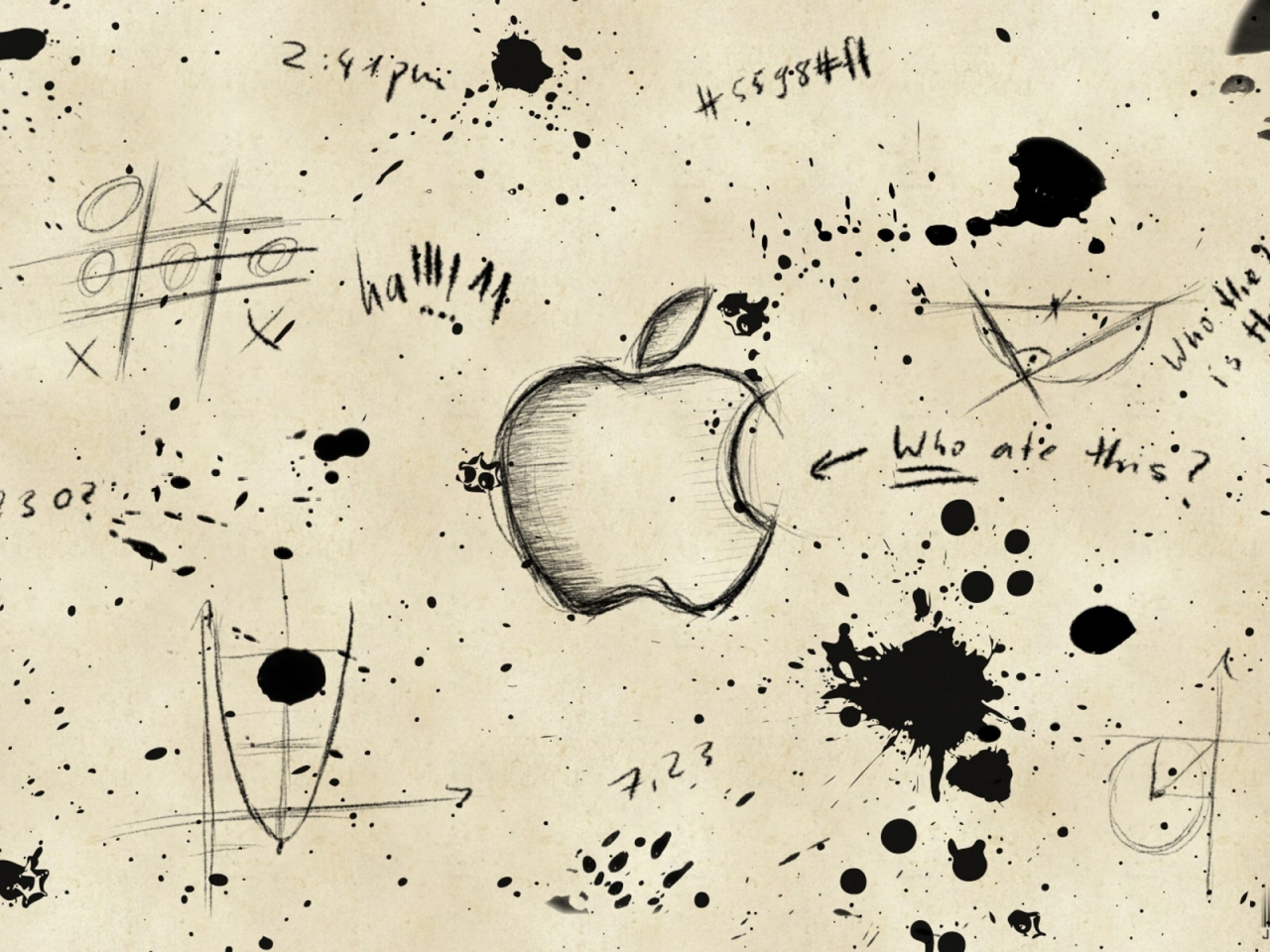 Apple Sketch for 1280 x 960 resolution