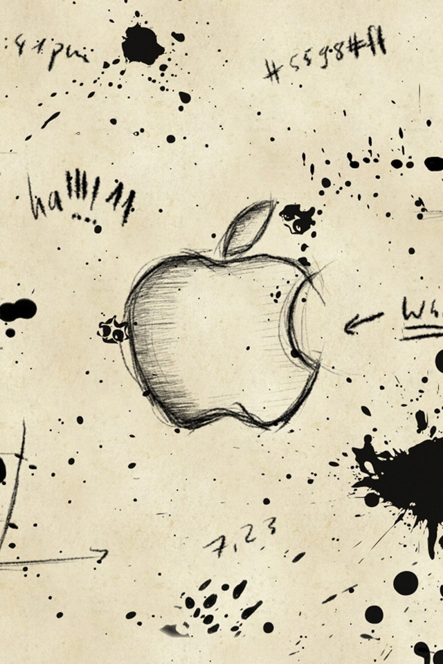 Apple Sketch for 640 x 960 iPhone 4 resolution