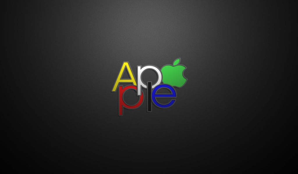 Apple Text Logo for 1024 x 600 widescreen resolution