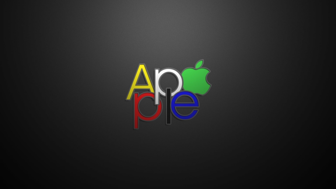 Apple Text Logo for 1280 x 720 HDTV 720p resolution