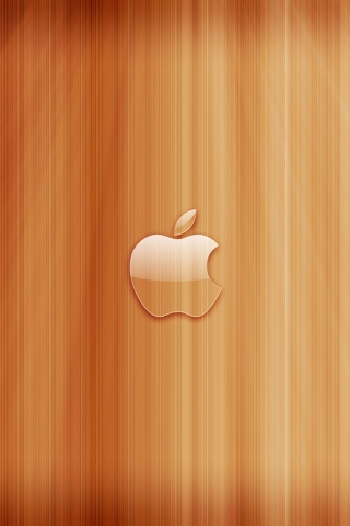 Apple Wood for 320 x 480 iPhone resolution