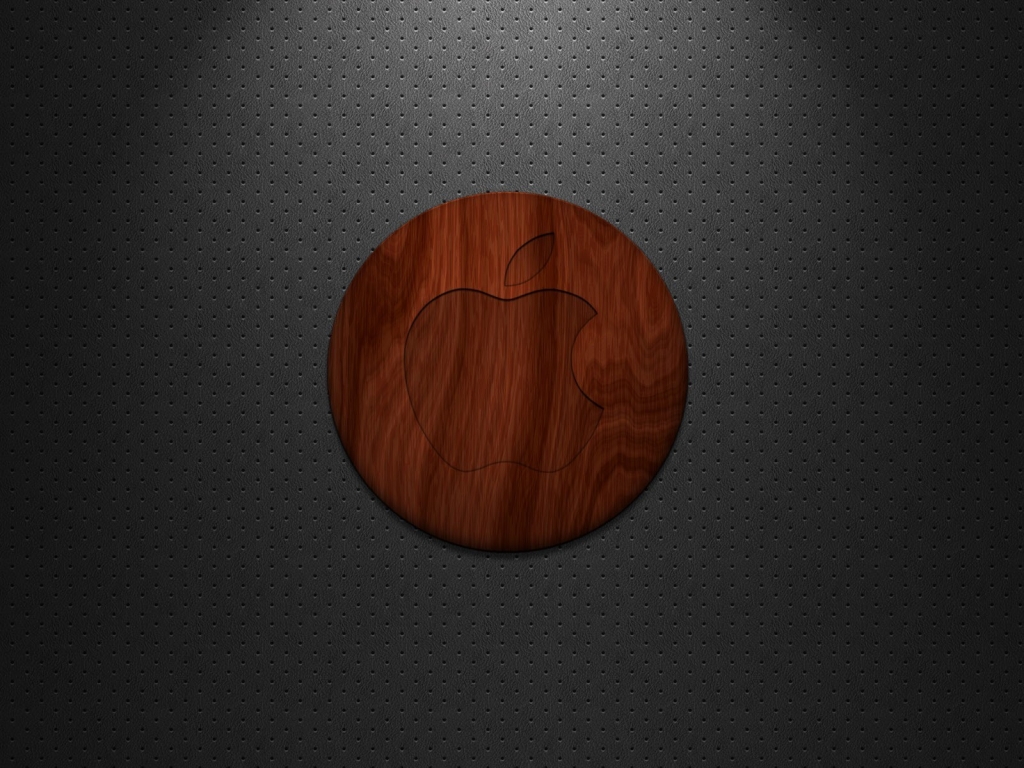 Apple Wood Logo for 1024 x 768 resolution