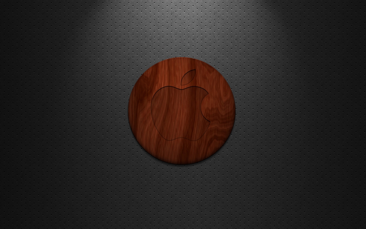 Apple Wood Logo for 1280 x 800 widescreen resolution