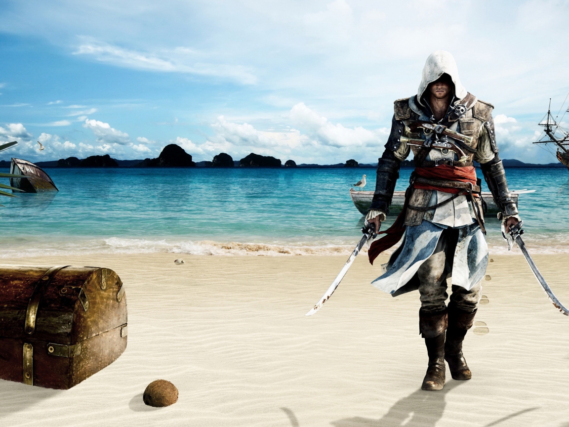 Assassin Creed 4 Beach for 1152 x 864 resolution