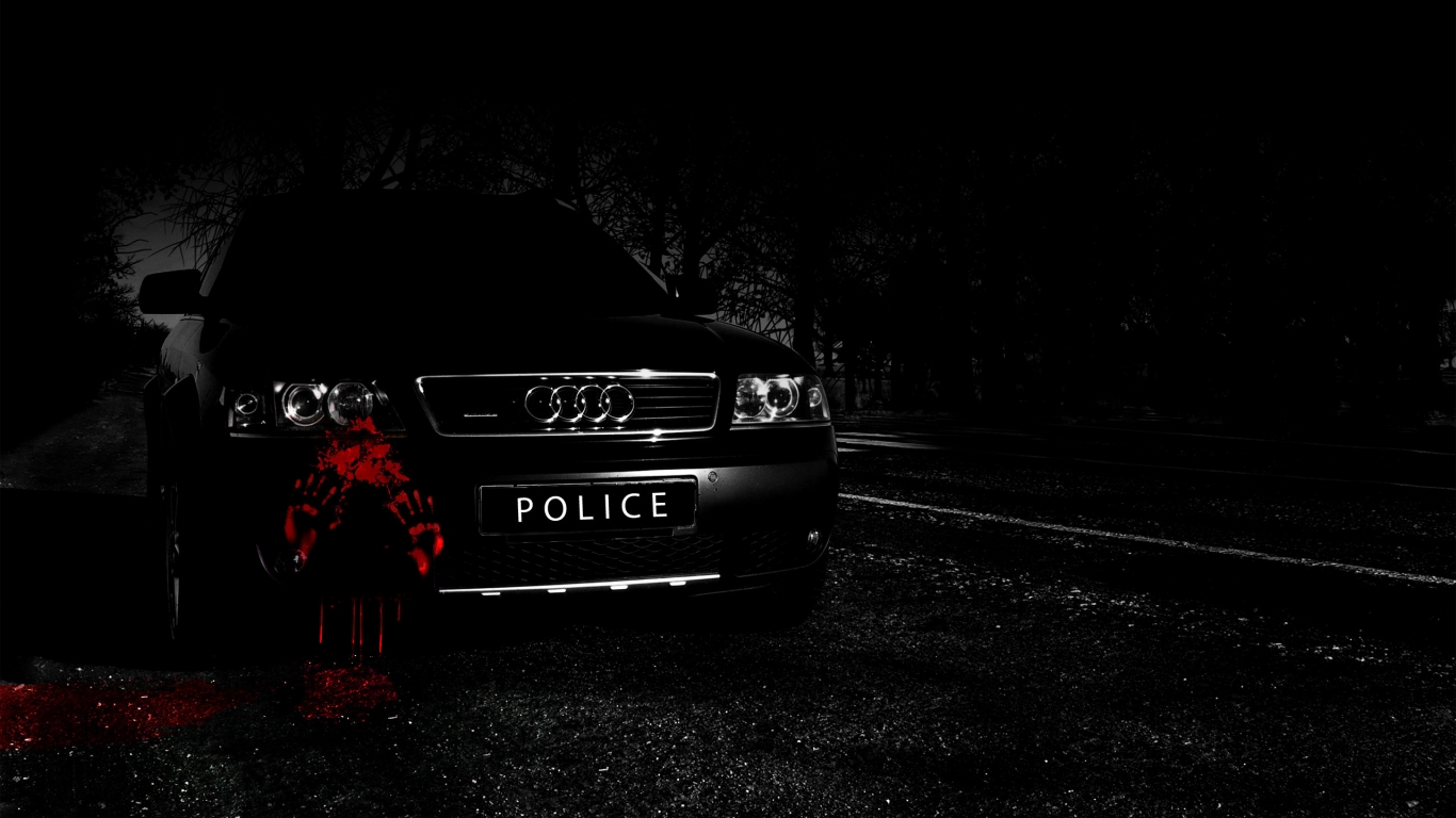 Audi A6 Police Car for 1366 x 768 HDTV resolution