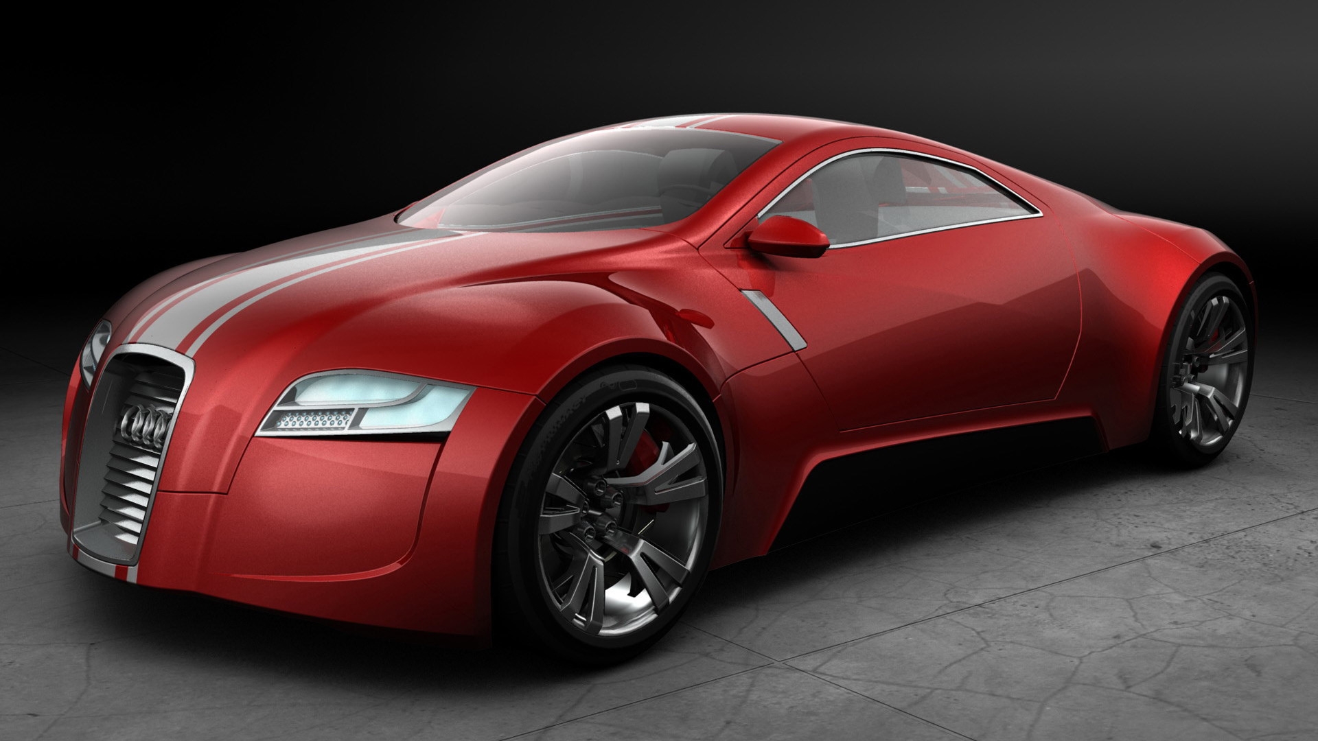Audi R Zero Red Front Angle for 1920 x 1080 HDTV 1080p resolution