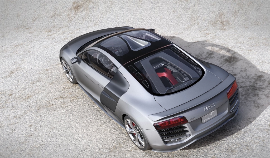 Audi R8 2009 Silver for 1024 x 600 widescreen resolution