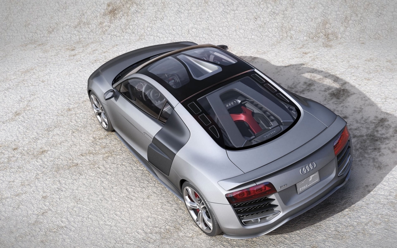 Audi R8 2009 Silver for 1280 x 800 widescreen resolution