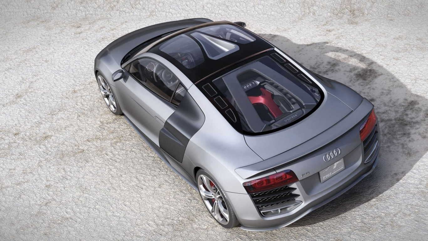 Audi R8 2009 Silver for 1366 x 768 HDTV resolution