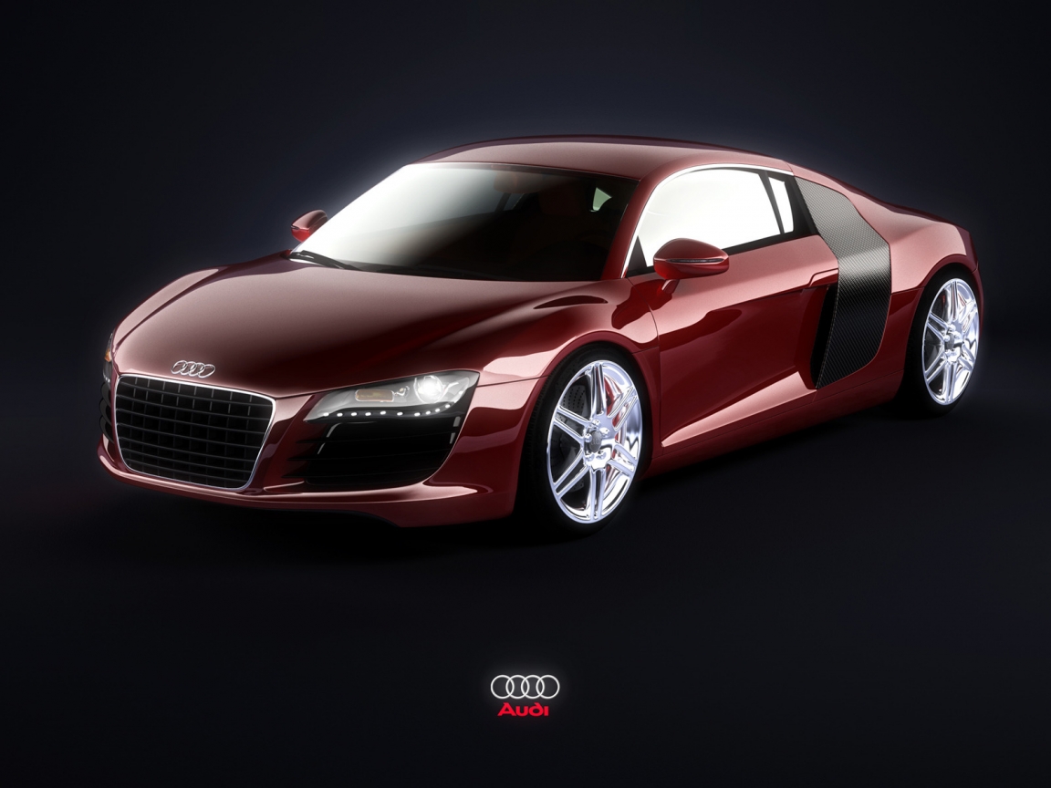 Audi R8 Burgundy for 1152 x 864 resolution
