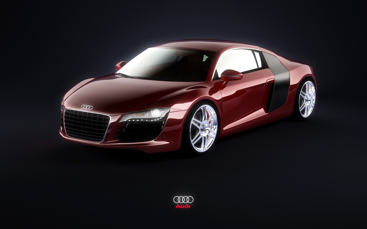 Audi R8 Burgundy for 1280 x 800 widescreen resolution
