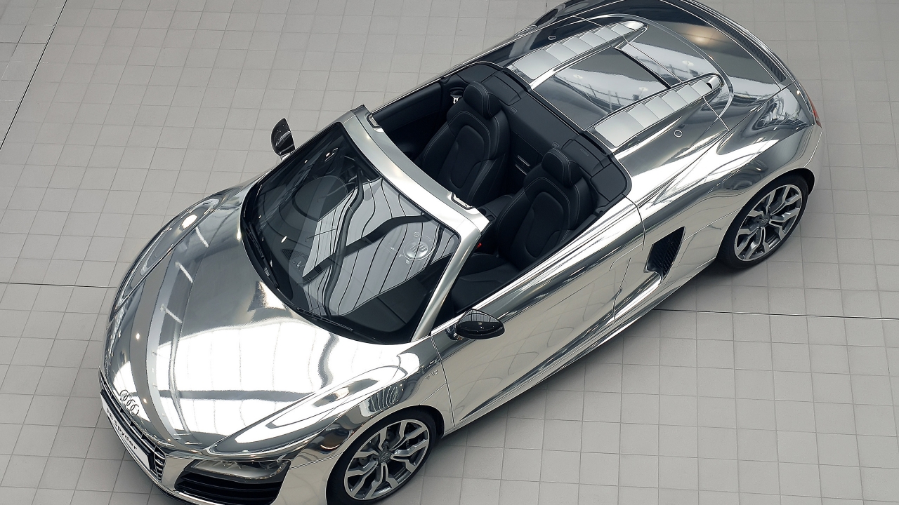 Audi R8 V10 Spyder Chrome for 1280 x 720 HDTV 720p resolution