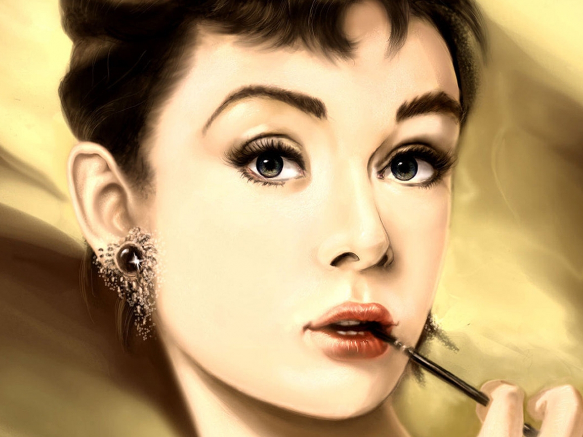 Audrey Hepburn Portrait Painting for 1152 x 864 resolution