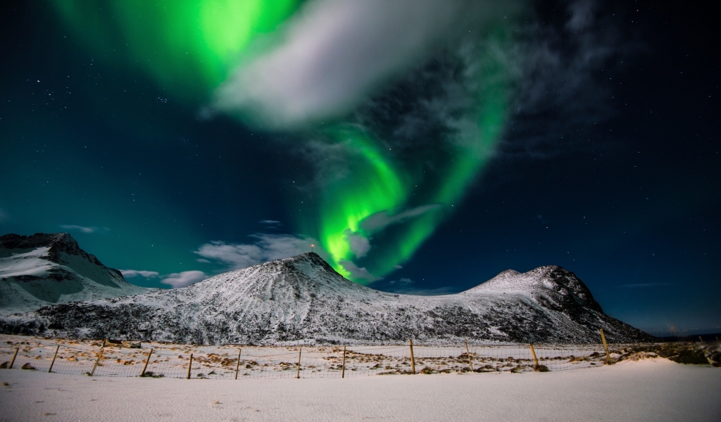 Aurora Borealis Northern Lights for 1024 x 600 widescreen resolution