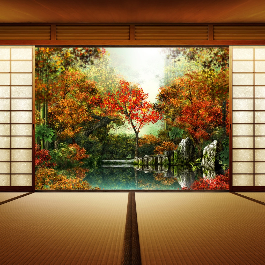 Autumn Window for 1024 x 1024 iPad resolution