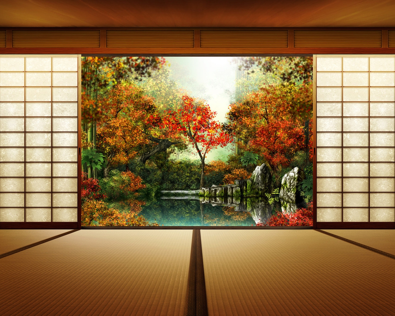 Autumn Window for 1280 x 1024 resolution