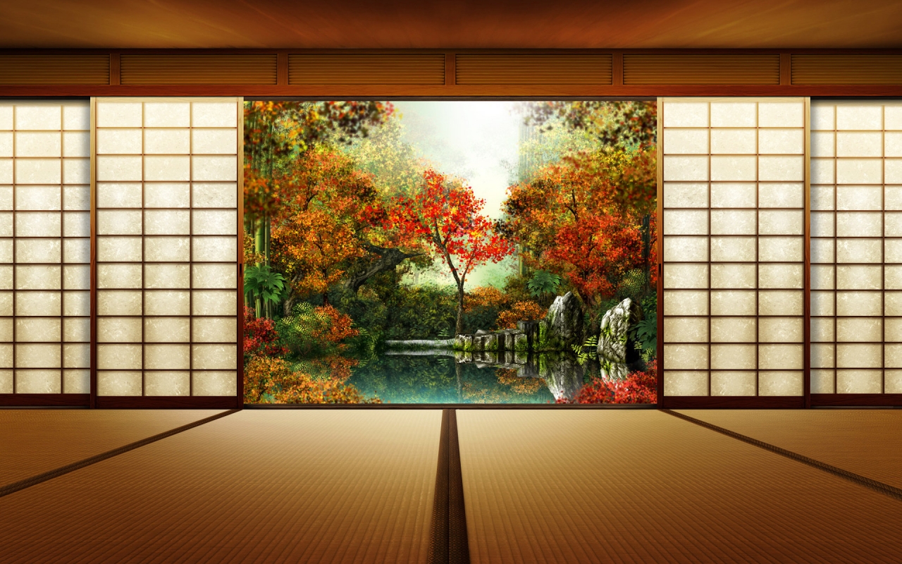 Autumn Window for 1280 x 800 widescreen resolution