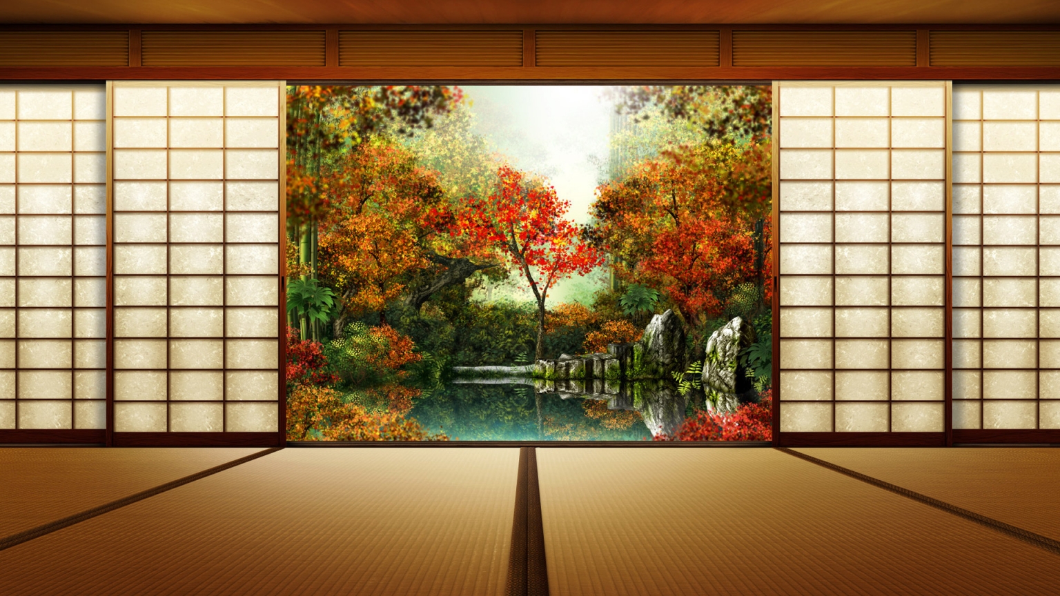 Autumn Window for 1536 x 864 HDTV resolution