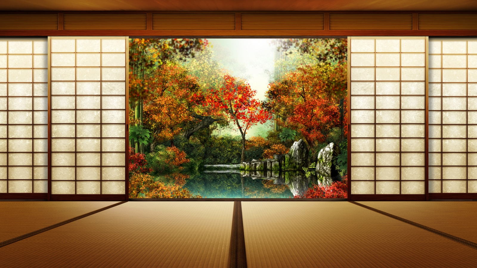 Autumn Window for 1600 x 900 HDTV resolution