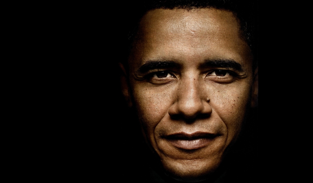 Barack Obama Close Up for 1024 x 600 widescreen resolution