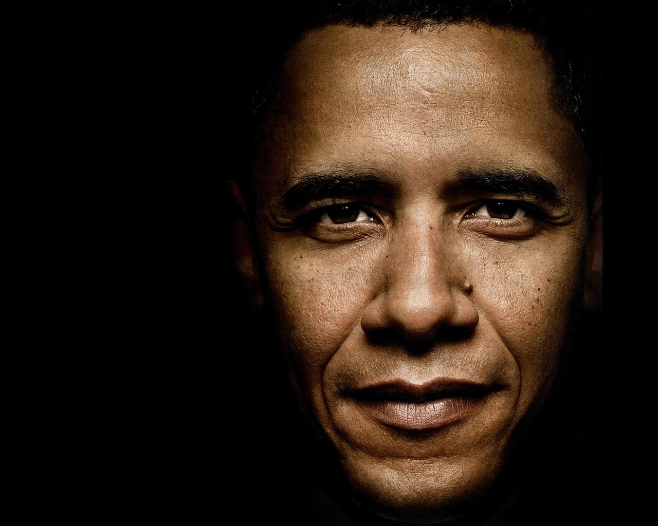 Barack Obama Close Up for 1280 x 1024 resolution