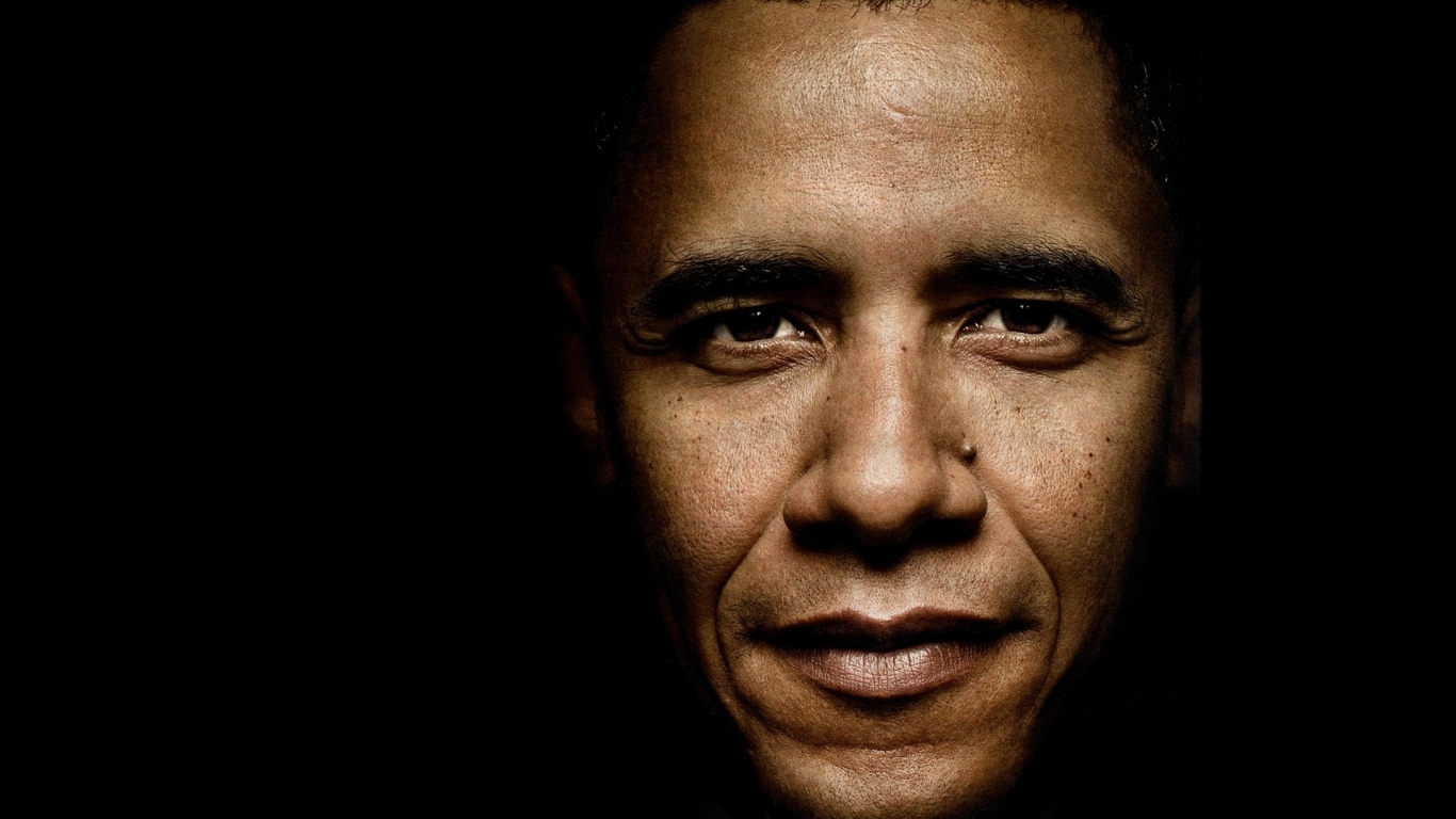 Barack Obama Close Up for 1366 x 768 HDTV resolution
