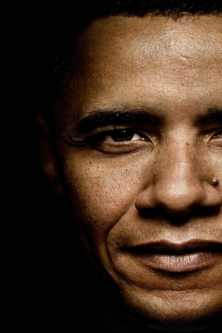 Barack Obama Close Up for 320 x 480 iPhone resolution