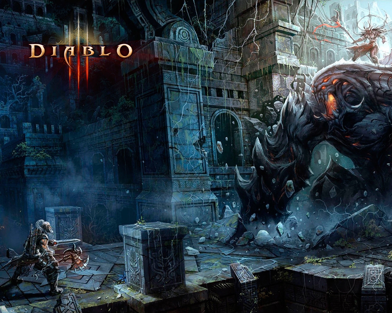 Barbarian Fight Diablo 3 for 1280 x 1024 resolution