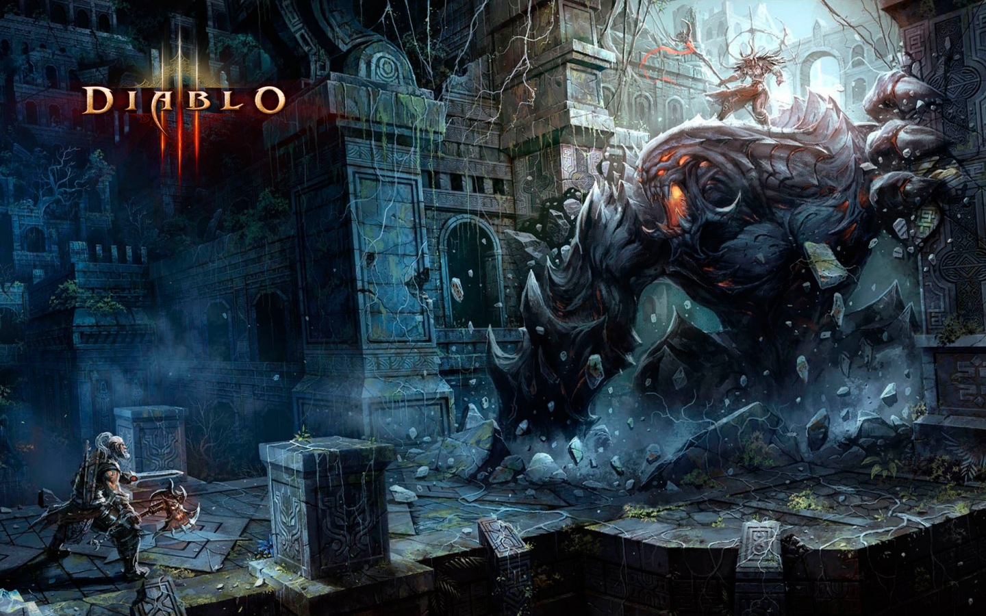 Barbarian Fight Diablo 3 for 1440 x 900 widescreen resolution