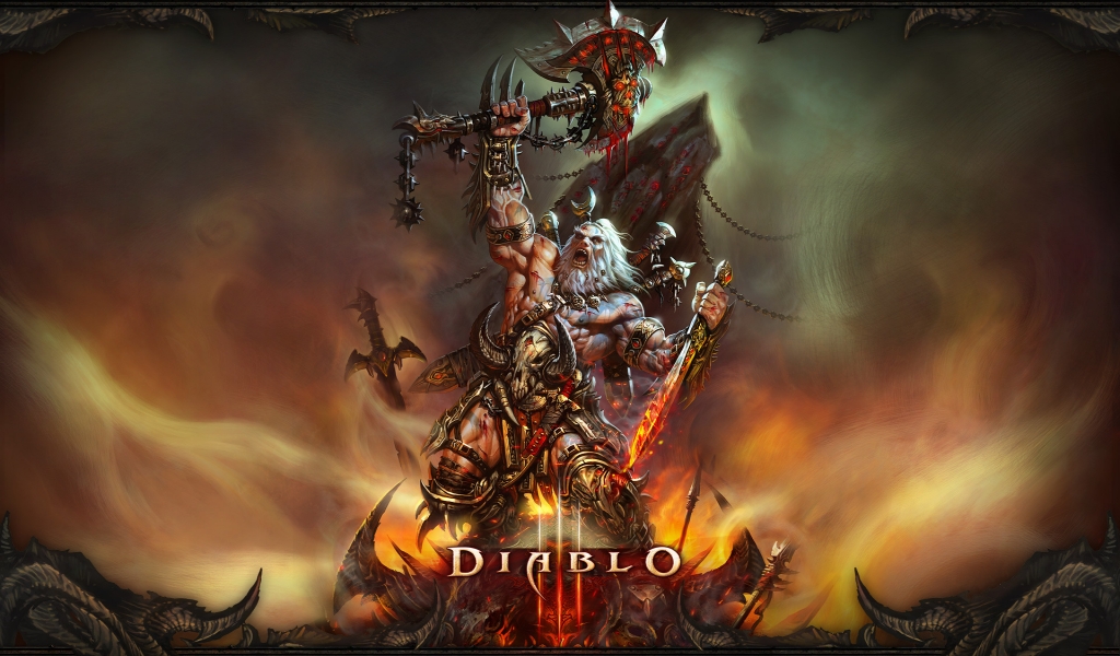 Barbarian Victory Diablo 3 for 1024 x 600 widescreen resolution