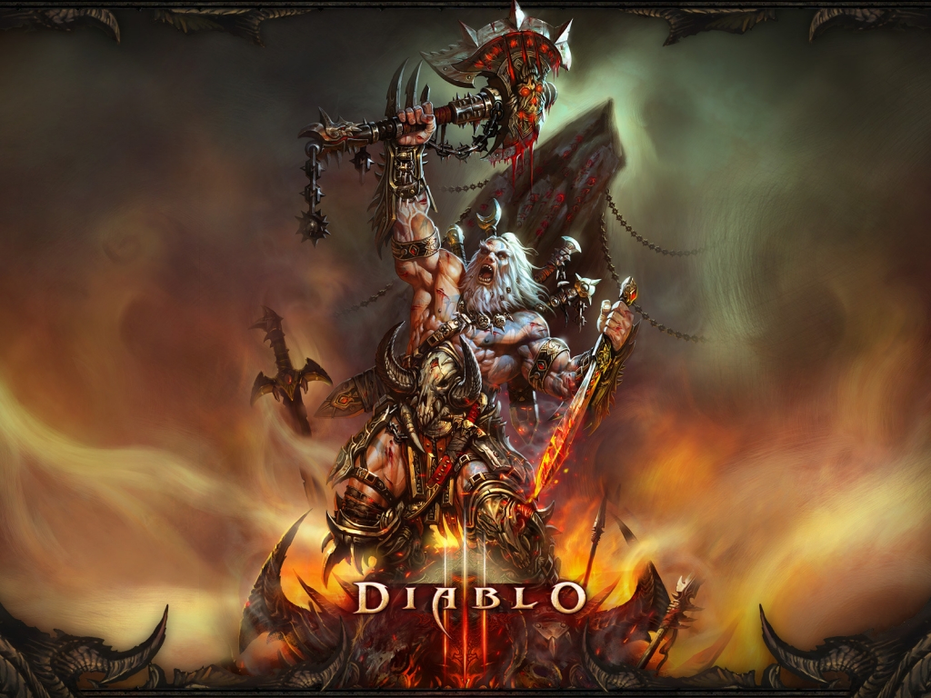 Barbarian Victory Diablo 3 for 1024 x 768 resolution