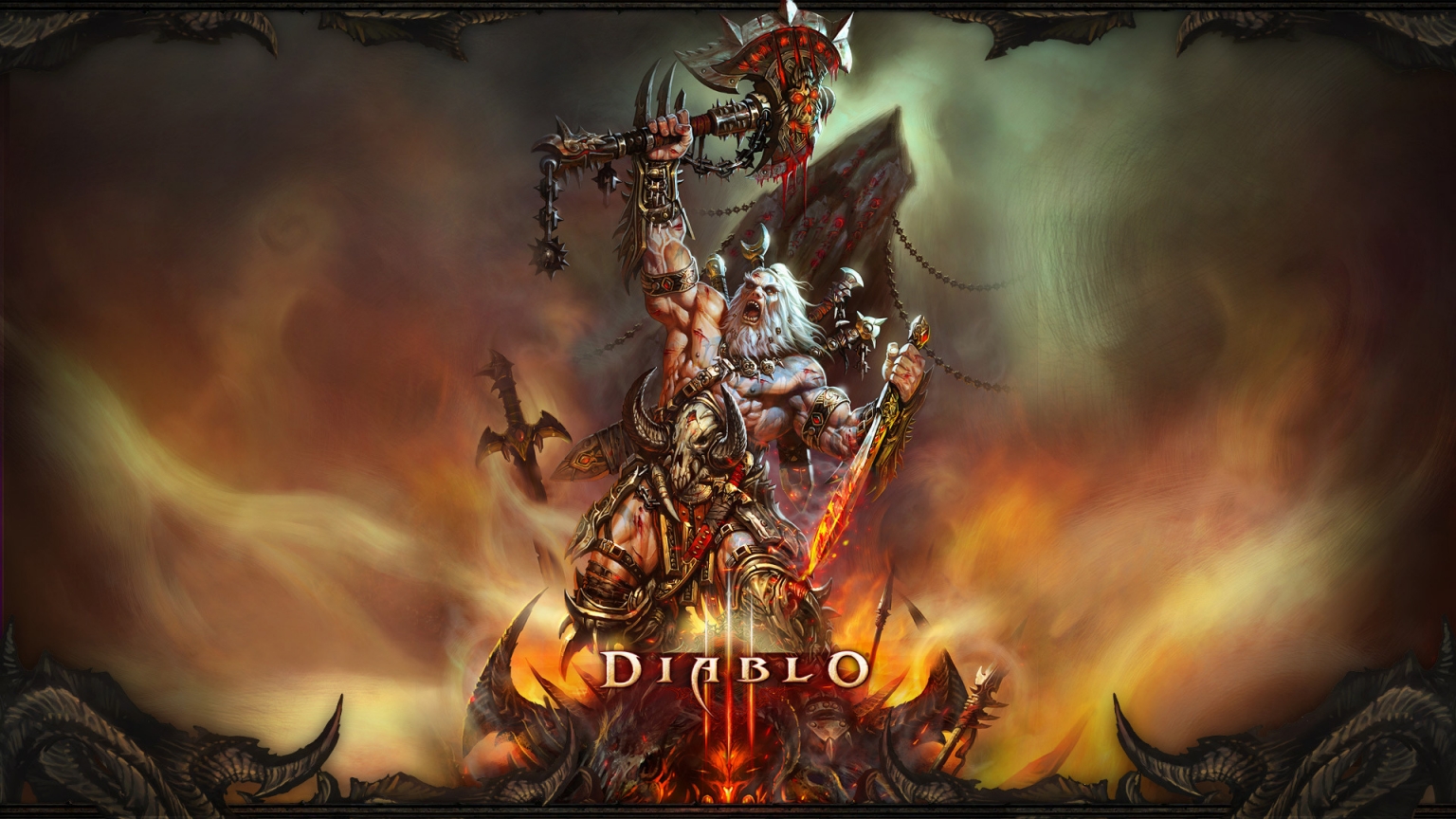 Barbarian Victory Diablo 3 for 1536 x 864 HDTV resolution