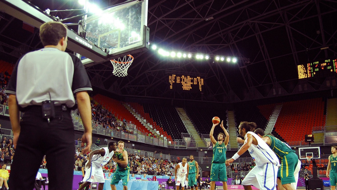 Basketball on the Olympic Park for 1366 x 768 HDTV resolution