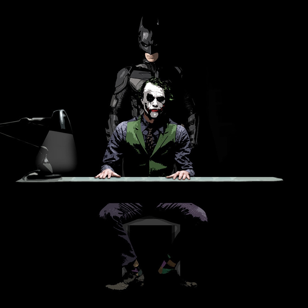 Batman and Joker Sketch for 1024 x 1024 iPad resolution