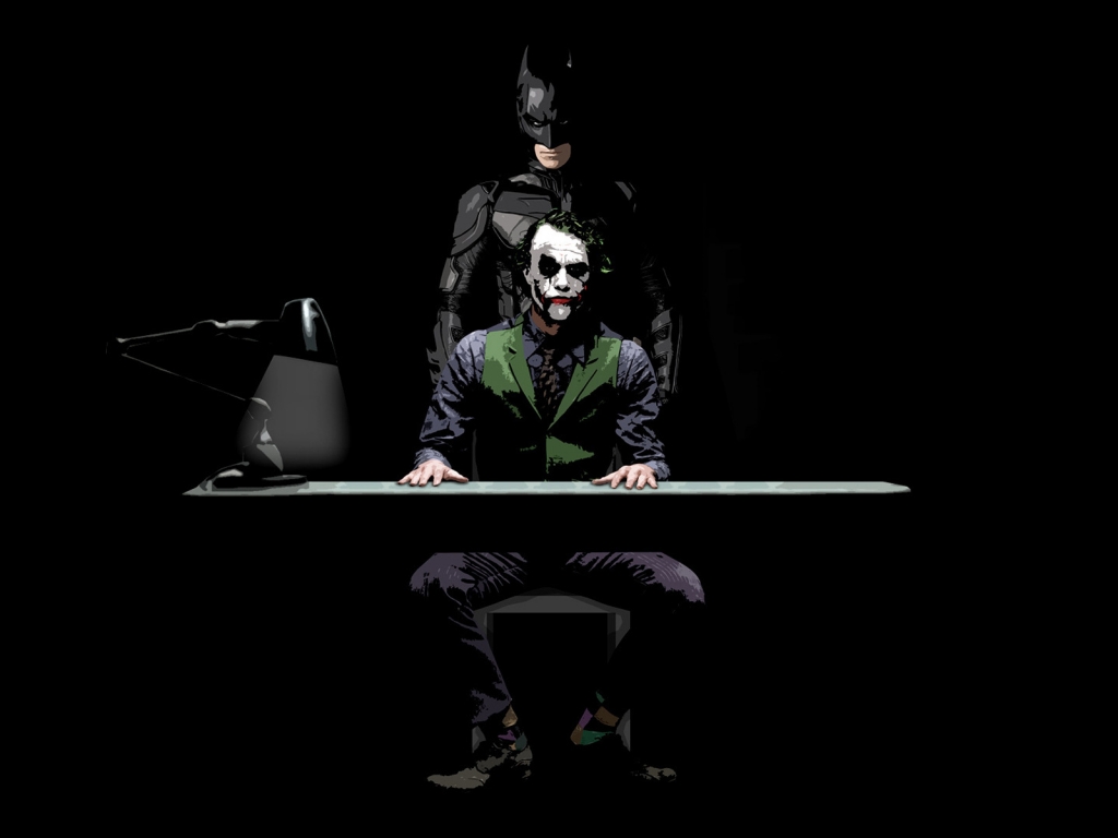 Batman and Joker Sketch for 1024 x 768 resolution
