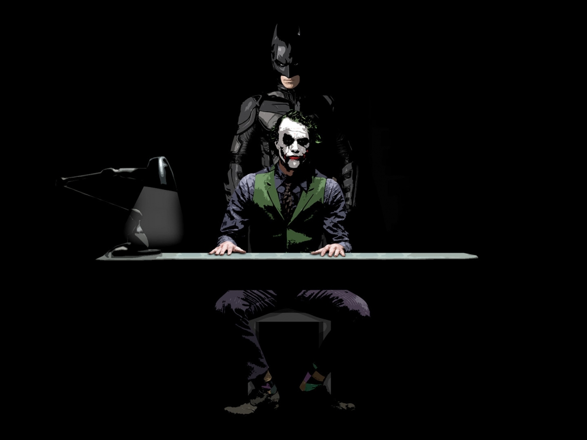 Batman and Joker Sketch for 1152 x 864 resolution