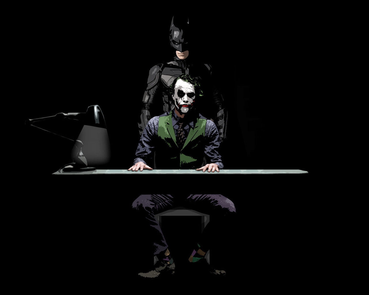 Batman and Joker Sketch for 1280 x 1024 resolution