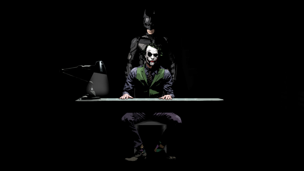 Batman and Joker Sketch for 1280 x 720 HDTV 720p resolution