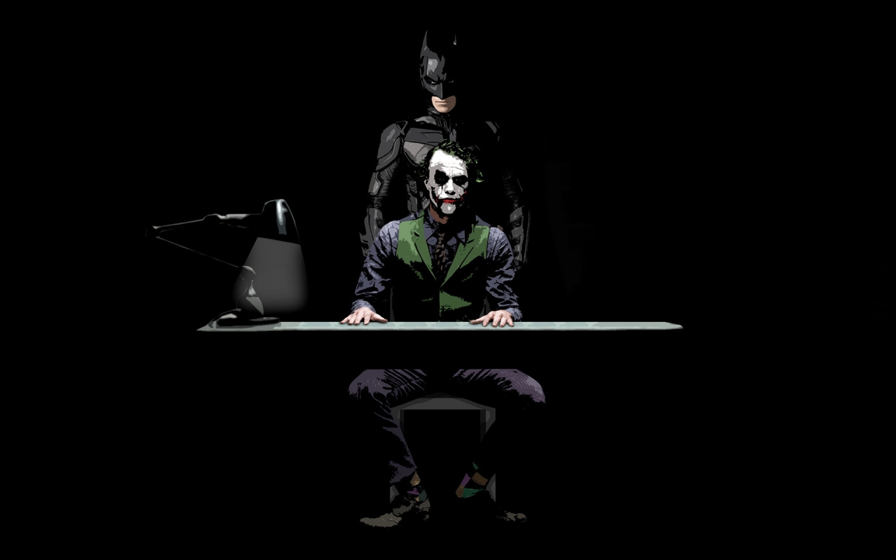 Batman and Joker Sketch for 1280 x 800 widescreen resolution
