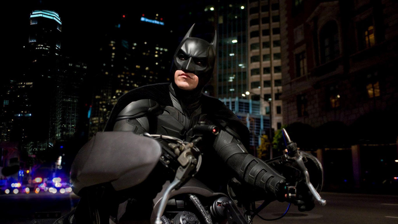 Batman on Bike for 1366 x 768 HDTV resolution